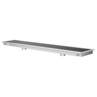 KoolMore 24-Inch x 60-Inch 14-Gauge Stainless Steel Floor Trough Drain with Subway-Style Grating and Removable Drain Basket
