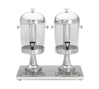 Cash & Carry Double 2-Gallon Beverage Dispenser with Stainless Steel Ice Core