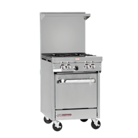 Southbend S-Series 24-Inch Gas Restaurant Range with 4 Open Burners, Space Saver Oven, and Hi-Shelf Backriser
