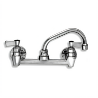 Wall-Mount Commercial Faucet with 6-Inch Swing Spout and 8-Inch Adjustable Centers