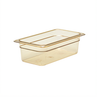 Cambro H-Pan 1/3 Size 4-Inch Deep High Heat Plastic Food Pan, Amber