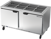 Beverage-Air 60-Inch Two-Section Salad Top Refrigerated Prep Table with Solid Hinged Doors