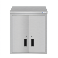 KoolMore 24 Inch Wall-Mounted Stainless Steel Commercial Wall Cabinet with Locking Hinged Doors and 2 Shelves