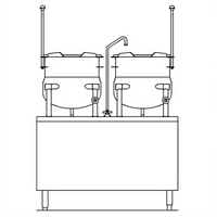 Crown DMT-10-10 Direct Steam Double 10-Gallon Tilting Kettle with 24-Inch Cabinet Base