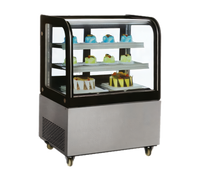 Omcan USA RS-CN-0270 Curved Glass Full-Service Refrigerated Bakery Display Case, 9.5 Cu. Ft., Floor Model