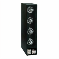 Dispense-Rite Dome Lid & Straw Organizer, 4-Section Tower, Black Polystyrene