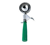 Omcan USA #12 Thumb Press Ice Cream Scoop, 2-2/3 oz., Stainless Steel with Green Plastic Handle