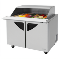 Turbo Air Super Deluxe 48 1/4-Inch 2-Section Sandwich/Salad Mega Top Prep Table with Slide-Back Lid, 18-Pan