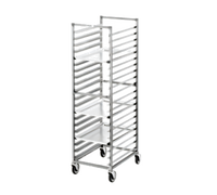 Channel Stainless Steel End-Load Bun Pan Rack with Casters, 27-Pan Capacity, 20.5 x 26 x 64 Inches