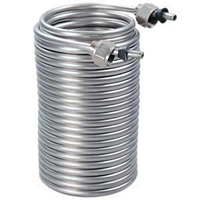 Stainless Steel 50 ft x 5/16 Inch OD Cooling Coil with Connectors for Smaller Coolers