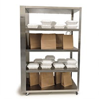 Nemco Freestanding Stainless Steel 5-Shelf To-Go Shelf, 41-5/8