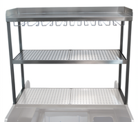 Advance Tabco Prestige Series Pass-Thru Workstation Double Overshelf with Stemware Glass Rack, 44 x 16-3/4 Inches