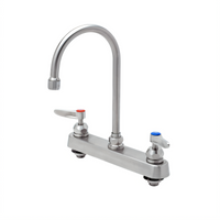 EverSteel 8-Inch Centers Deck Mount Stainless Steel Workboard Mixing Faucet with 5-3/4-Inch Swivel Gooseneck