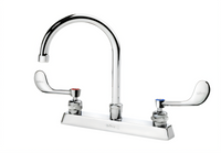 Krowne Royal Series 8-Inch Deck Mount Manual Faucet with 6-Inch Gooseneck Spout, Wristblade Handles, and 1.5 GPM Aerator