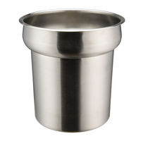 Winco 4 Qt Round Stainless Steel Inset Pan with Mirror Finish