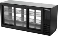 Beverage-Air 72-Inch Three-Section Pass-Thru Back Bar Refrigerator with Six Sliding Glass Doors