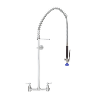 Fisher 8-Inch Backsplash Mount Pre-Rinse Unit with Spring Action Flexible Gooseneck and Ultra-Spray PLUS Spray Valve
