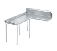 Advance Tabco 107-Inch L-Shaped Island Clean Dishtable, Left Mount, 10-1/2-Inch Backsplash