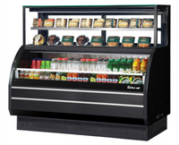 Turbo Air Open Display Merchandiser Combination Case with Refrigerated Top Shelf, 62-5/8 Inch Wide, Self-Contained, R-290, Black
