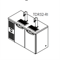 True Two-Section Refrigerated Draft Bar Cooler, 52-Inch Wide, Left-Side Refrigeration