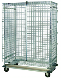 Mobile Chrome-Plated Security Cage Storage Unit with Dolly Base, 36 x 18 x 70 Inches