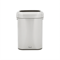 Rubbermaid Refine Round Stainless Steel Trash Container, 15 Gallon