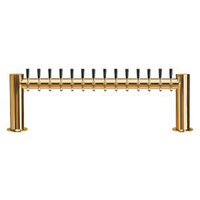 Metropolis H 50-Inch Wide Countertop 14-Faucet Glycol-Cooled Draft Beer Tower, PVD Brass Finish