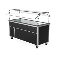 Randell Custom & Serving Mobile Modular Refrigerated Cold Pan Serving Station with Open Base, 60 Inch, 4 Pan Capacity