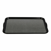 Cambro Versa Camtray® Non-Skid Rectangular Fiberglass Cafeteria Tray with Handles, 14 x 18 Inches, Black with Pebbled Black