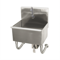Advance Tabco One-Station Wall-Mounted Knee-Operated Service Sink with 22 x 16 x 8-Inch Bowl, 304 Stainless Steel