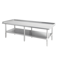Commercial Stainless Steel Equipment Stand with Adjustable Undershelf, 96 x 30 Inches