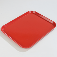 Glasteel 22-1/8 x 16 Inch Red Rectangular Fiberglass Cafeteria Tray