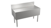 Krowne Stadium Series 48-Inch Freestanding Stainless Steel Underbar Drainboard with 1-Inch Drain and 5-Inch Backsplash Return