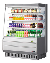 Turbo Air TOM-50MS-N Mid-Height Vertical Open Display Merchandiser, 12.3 Cu. Ft., Stainless Steel