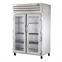 True SPEC SERIES Two-Section Reach-In Refrigerator with Locking Glass Doors, Stainless Steel, Top-Mounted Self-Contained Refrigeration