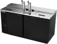 Beverage-Air Club Top Direct Draw Beer Dispenser, 2-Door, 68-Inch Wide, 3 Half-Keg Capacity, Black