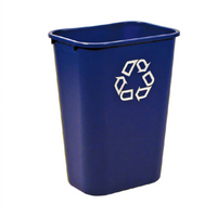 Rubbermaid Commercial Products 41-1/4 Quart Deskside Recycling Container, Medium, Open Top, Dark Blue