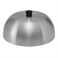 Winco 6-Inch Round Aluminum Grill Basting Cover with Black Knob