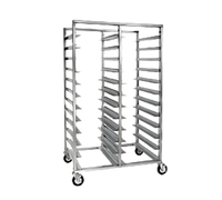 Cres Cor End-Load Double Compartment Mobile Tray Rack, Open Frame Aluminum, 48-Tray Capacity