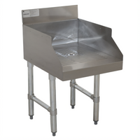 Advance Tabco Underbar Basics Freestanding Recessed Stainless Steel Drainboard for Glass Storage, 18 x 23 x 33 Inches