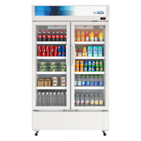 KoolMore 47-Inch Slim 2-Door Glass Merchandiser Refrigerator, 29.5 Cu. Ft., White