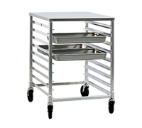 New Age Half-Size Open-Sided Side-Loading Steam Table Pan Rack with Stainless Steel Top, 16-Pan Capacity