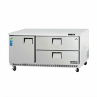 Everest Refrigeration 2-Section Drawered Undercounter Refrigerator with Stainless Steel Worktop, 22 Cu. Ft.