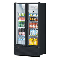 Turbo Air Super Deluxe Two-Section Glass Door Refrigerated Merchandiser, 31.7 Cu. Ft., Self-Contained Bottom-Mounted