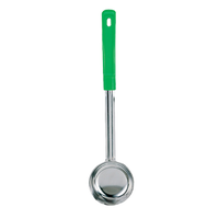 Crestware 4 oz Solid Portion Control Serving Spoon with Green Handle
