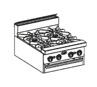 Bistro 72-Inch Modular Gas Restaurant Range with 12 Open Burners