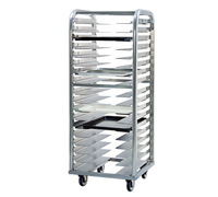 New Age Lifetime Series Heavy-Duty Roll-In End-Load Bun Pan Rack, 18-Pan Capacity, Aluminum, 64-Inch Height