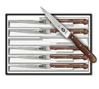 Victorinox 6-Piece 4-3/4-Inch Serrated Spear Point Steak Knife Set with Wood Handles