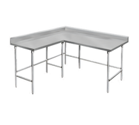 Advance Tabco KTMS-3011 L-Shaped Corner Work Table, 132 x 60, 30-Inch Deep, 14-Gauge 304 Top