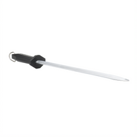 Premium 14-Inch Oval Magnetic Sharpening Steel with Ergonomic Polypropylene Handle